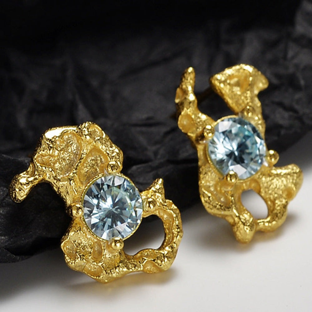 #8 Freedom,Sterling sterling silver Zircon studded earrings